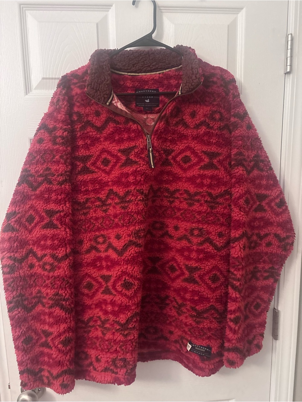 Southern Marsh Red Sherpa Zip Pullover